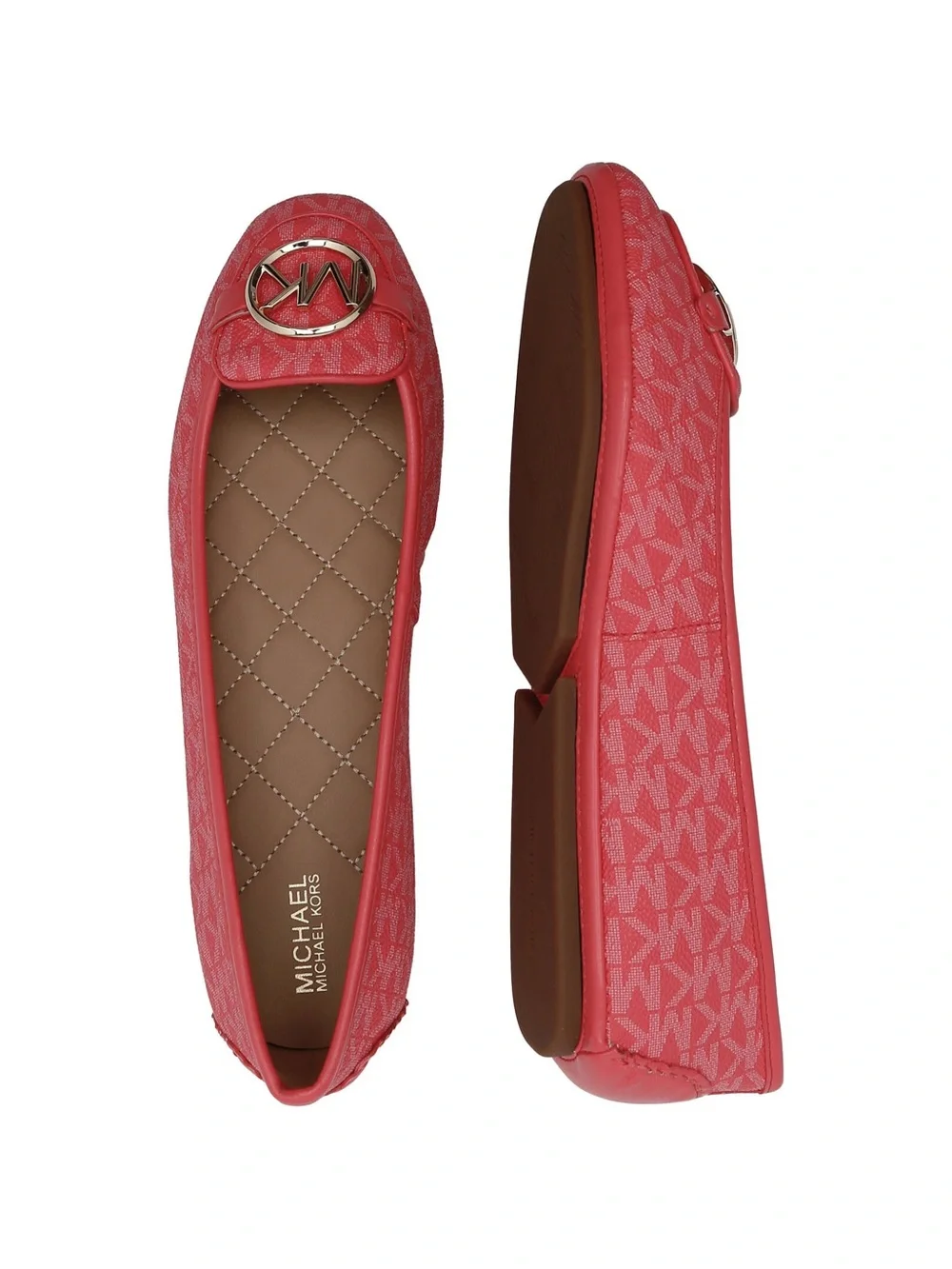 Michael Kors Logo-Embellished Women's Ballet Red Flats